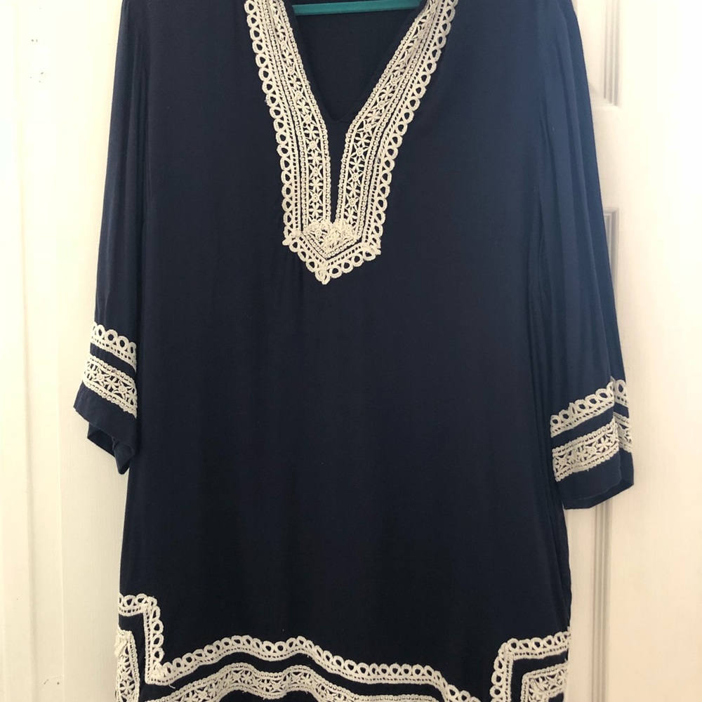 Haute Couture Navy 3/4 sleeve dress